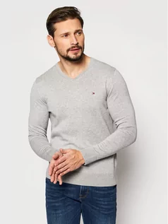 Swetry męskie - Tommy Hilfiger Sweter MW0MW04979 Szary Regular Fit - grafika 1