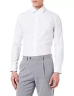 Koszule męskie - Seidensticker Męska koszula biznesowa - ekstra slim fit - nie wymaga prasowania - kołnierz kent - długi rękaw - 100% bawełna, biały, 39 - miniaturka - grafika 1