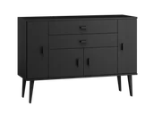 Komody - Komoda drewniana Venuci nr5 155 cm 2s 4d czarna - miniaturka - grafika 1