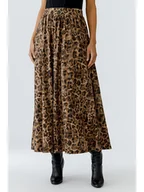 Spódnice - Oui Spódnica w kolorze szaro-karmelowym - miniaturka - grafika 1