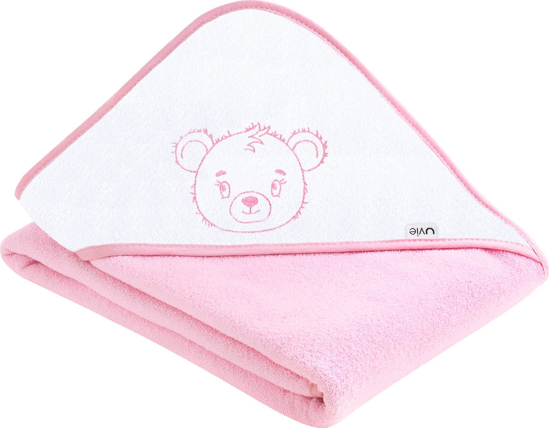 UVIE Okrycie kąpielowe termofrota 100x100 różowy Miś