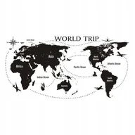 Naklejki na ścianę - Naklejka na ścianę Mapa śwata 3, 120x60cm wybór koloru - World trip - miniaturka - grafika 1
