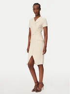 Sukienki - Rinascimento Sukienka koktajlowa CFC0127893003 Beżowy Slim Fit - miniaturka - grafika 1