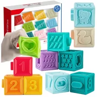 Zabawki sensoryczne - Miękkie gumowe klocki sensoryczne, edukacyjne 10 sztuk - miniaturka - grafika 1