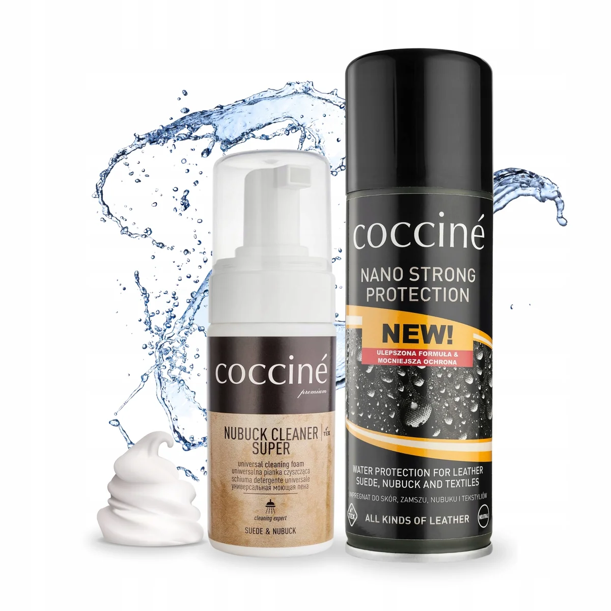 Pianka do Nubuku Zamszu i Impregnat Nano Protector do Butów 2w1 Coccine