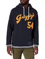 Bluzy męskie - Superdry Męska bluza z kapturem Collegiate Hood, Granatowy (Eclipse Navy), L - miniaturka - grafika 1
