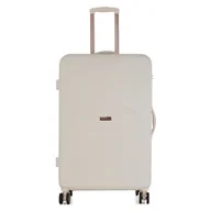 Walizki - Elegancka walizka prążkowana torba bagaż exclusive  28" - biała Semi Line - miniaturka - grafika 1