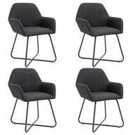 Krzesła - vidaXL Krzesła do jadalni, 4 szt., czarne, tapicerowane tkaniną - miniaturka - grafika 1