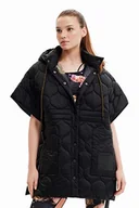 Kurtki damskie - Desigual Poncho_psico Denali 2000 czarny, jeden rozmiar dla kobiet, czarny, rozmiar uniwersalny - miniaturka - grafika 1