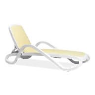 Leżaki ogrodowe - DKWADRAT Leżak Alfa plecionka beż, rama biała 97001 - miniaturka - grafika 1
