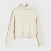 Swetry damskie - Reserved - Sweter z golfem - Beżowy - miniaturka - grafika 1