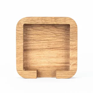 Drewniana tacka organizer na karteczki 10x10 cm biuro dąb - Przyborniki na biurko - miniaturka - grafika 1