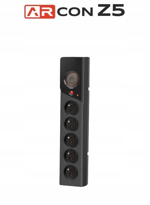 Arcon Z5 Black Surge Protector Power Strip, 5 Outlets, 5m Cable ARCON Z5 5M BLACK