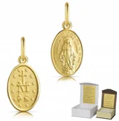 Wisiorki - Złoty Cudowny Medalik Matka Boska Chrzest Komunia ZŁOTO pr. 585 MZ7 - miniaturka - grafika 1