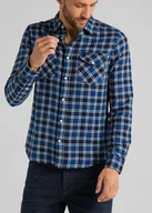 Koszule męskie - Męska Koszula W Kratę Lee Clean Western Shirt Washed Blue  L644Rhlr-M - miniaturka - grafika 1