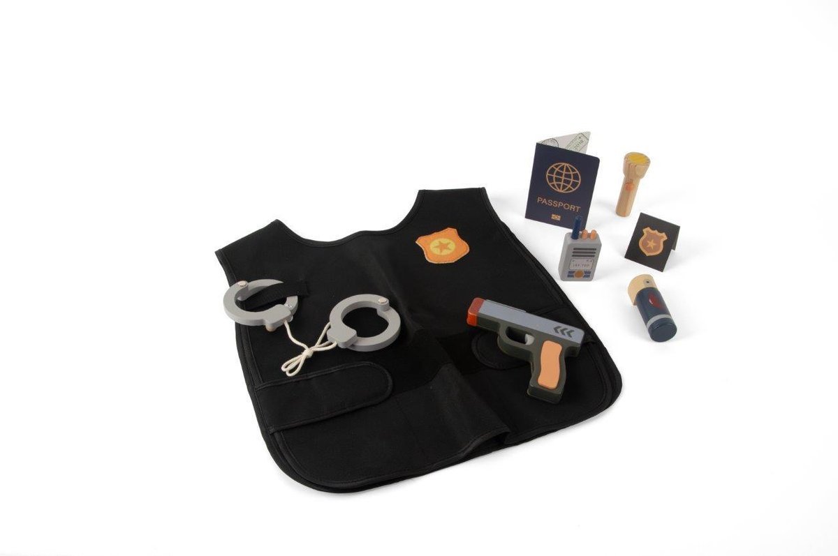 DANTOY Drewniany zestaw MAŁY POLICJANT dla dzieci