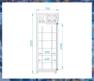 Szafa chłodnicza przeszklona SCh-SR 1200 /AG ECOline RAPA - Szafy i witryny chłodnicze - miniaturka - grafika 3
