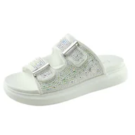 Klapki i japonki damskie - Klapki damskie GOE LL2N4018 białe cameleon - miniaturka - grafika 1