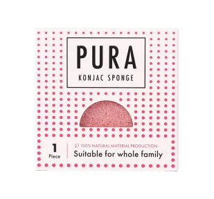 SISTER YOUNG PURA NATURALNA GĄBKA KONJAC DO MYCIA TWARZY PINK - Rękawice i gąbki do kąpieli - miniaturka - grafika 1