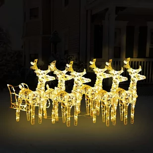 Lumarko Dekoracja świąteczna - renifery z saniami, 320 LED, akrylowa - Oświetlenie świąteczne - miniaturka - grafika 1