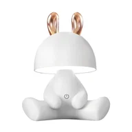 Lampy stojące - Lampka z włącznikiem stolikowa Bunny KDR-6301-WH Zumaline LED 3W 4000K biała - miniaturka - grafika 1
