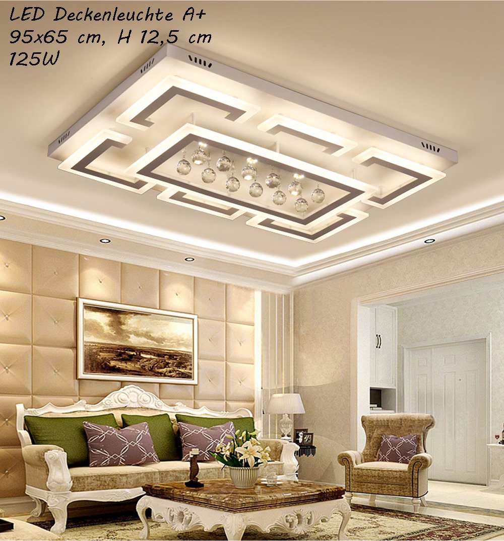 Lampa sufitowa LED XW803 95x65 cm 125W z pilotem kolor światła/jasność regulowana ściemnialna A+LED lampa do salonu żyrandol lampa wisząca lampa sufitowa reflektor sufitowy