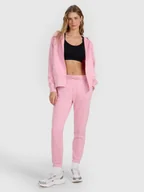Spodnie sportowe damskie - 4F Spodnie dresowe joggery damskie - różowe XXL - miniaturka - grafika 1