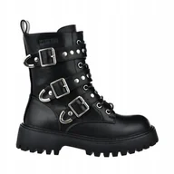 Botki damskie - BUTY botki damskie BIG STAR czarne OO274707 wysokie 39 - miniaturka - grafika 1