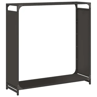 vidaXL Stojak na drewno opałowe czarny 90x28x90 cm - Wózki magazynowe - miniaturka - grafika 1