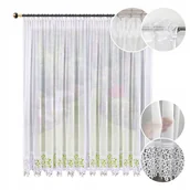 Firany - FIRANA GOTOWA 240x400 Z GIPIURĄ 20CM DEKORACYJNA KORONKA BIAŁA SALON POKÓJ - miniaturka - grafika 1