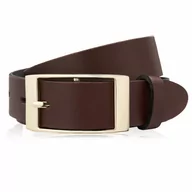 Paski - PASEK DAMSKI SKÓRZANY BRĄZOWY 100 CM ZE ZŁOTĄ KLAMRĄ PAOLO PERUZZI PG-02-BRZ-100 - miniaturka - grafika 1