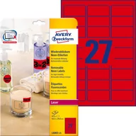 Etykiety samoprzylepne i bloki etykiet - Avery Zweckform Etykiety neonowe czerwone A4 63,5 x 29,6mm 25 arkuszy Zweckform L6003-25 - miniaturka - grafika 1