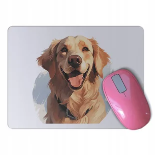 PODKŁADKA MYSZ prezent Z PSEM PIES golden retriever DLA HODOWCY miłośnika - Podkładki pod mysz - miniaturka - grafika 1