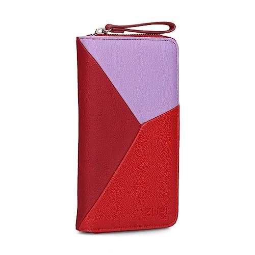 Zwei Damski portfel JANA J2 Wallet 20 x 11 cm wysokiej jakości sztuczna skóra w trójkolorowym wzornictwie, portmonetka z 12 przegródkami na karty, przegródka na monety, przegródka na dowód osobisty, z