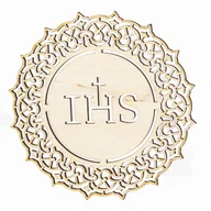 Zabawki interaktywne dla dzieci - Hostia IHS Komunia  drewniana  sklejka Dekor 4 - miniaturka - grafika 1