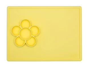 EZPZ Silikonowa mata do zabawy z pojemniczkami 2w1 Flower Play Mat - żółta - MATA DO ZABAWY Ż - Miseczki i talerzyki dla dzieci - miniaturka - grafika 1