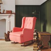 Fotele - Lumarko Fotel bujany z kauczukowymi nóżkami, kolor różowy, aksamit - miniaturka - grafika 1