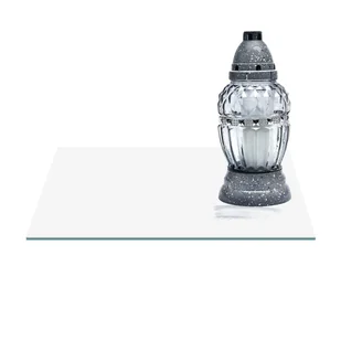 SZKLANA PODSTAWKA POD ZNICZE 40x30cm Szkło 485b - Lampiony i znicze - miniaturka - grafika 1