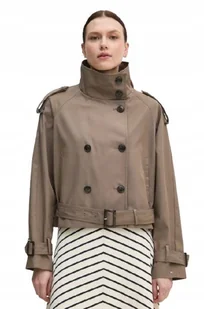 TOMMY HILFIGER KRÓTKI PŁASZCZ Z BAWEŁNY Z DWURZĘDOWYM ZAPIĘCIEM 36 KWA - Płaszcze damskie - miniaturka - grafika 1