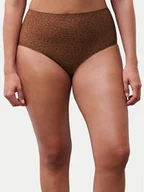 Majtki damskie - Chantelle Figi klasyczne z wysokim stanem Soft Stretch C11D70 Brązowy - miniaturka - grafika 1