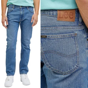 Lee RIDER SLIM Moody Blue Used DOPASOWANE ZWĘŻANE BLUE DżINS W38 L34 - Spodnie męskie - miniaturka - grafika 1