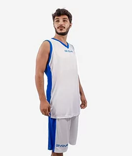 Zestawy męskiej odzieży sportowej - Givova Męski zestaw do koszykówki Power, biały/lazurowy, S - grafika 1