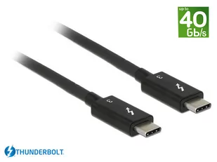 Delock Kabel Thunderbolt 3 M/M 0.5m Czarny - Kable komputerowe i do monitorów - miniaturka - grafika 1