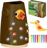 Zabawki interaktywne dla dzieci - Magnetyczna gra nakarm ptaszka robaczki Montessori LS-29 - miniaturka - grafika 1