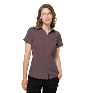 Koszule damskie - Damska koszula z krótkim rękawem Jack Wolfskin PEAK SHIRT W java - XS - grafika 1
