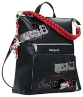 Torebki damskie - Desigual Plecak_Mickey, Akcesoria PU Backpack Medium Women's, Czarny (Black), M - miniaturka - grafika 1