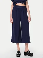 Spodnie damskie - Pieces Kuloty Vinsty 17124361 Granatowy Wide Leg - miniaturka - grafika 1