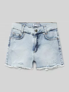 Spodnie i spodenki dla dziewczynek - Szorty jeansowe z efektem znoszenia - grafika 1