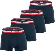 Majtki męskie - Bokserki męskie FILA, 4-pak - logo w pasie, bawełna stretch, jednokolorowe niebieskie XL - miniaturka - grafika 1