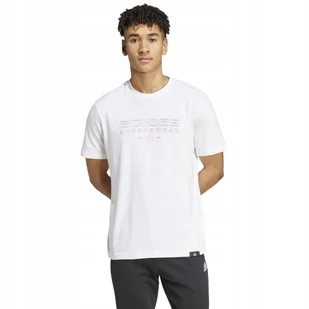 Koszulka męska adidas Tech Linear Graphic biała IW2690 S - Koszulki męskie - miniaturka - grafika 1